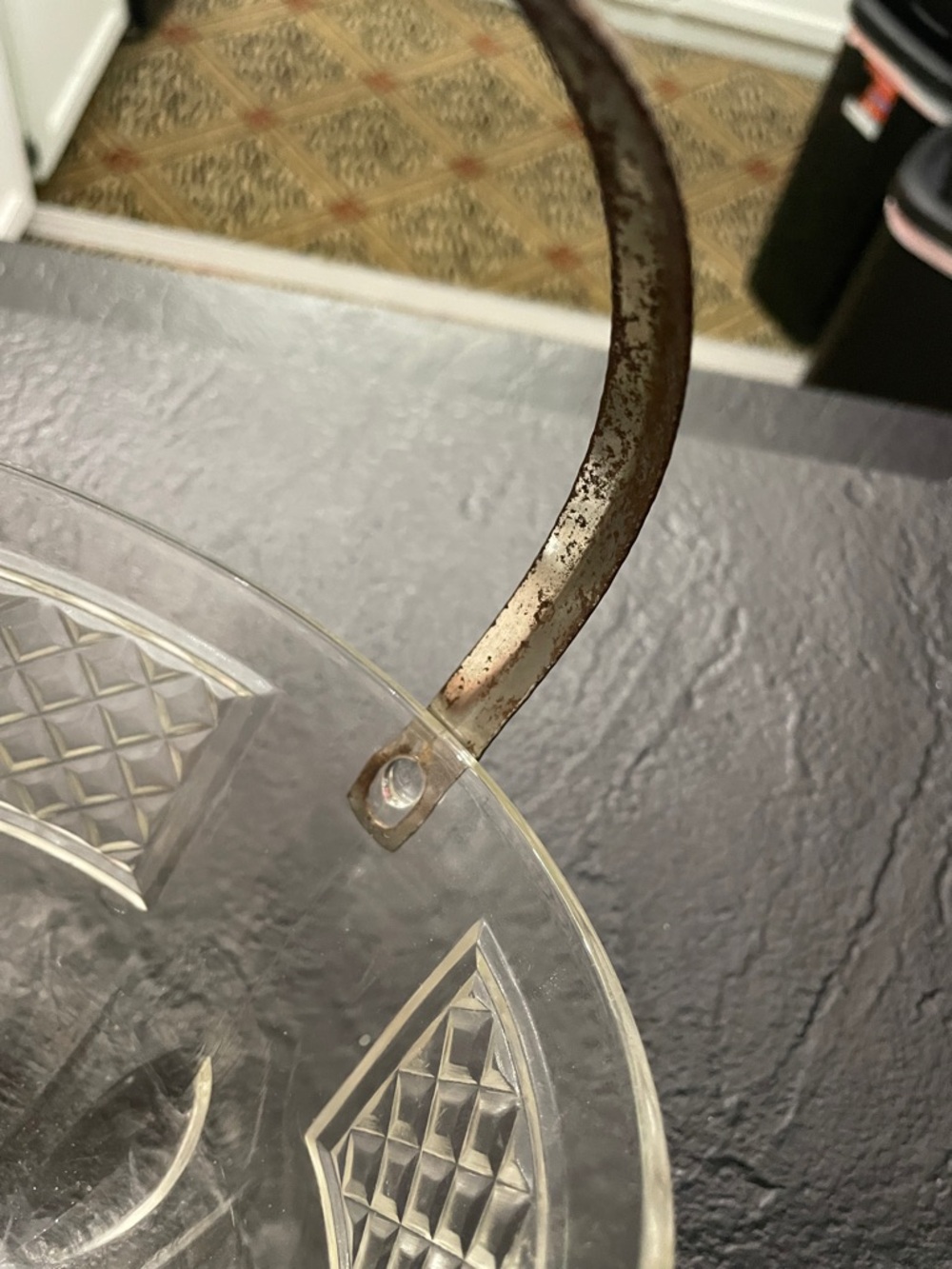 Vintage Ice BucketCut Glass Crystal Basket Pair with Silver-Tone Handles -Clear - Picture 4 of 12